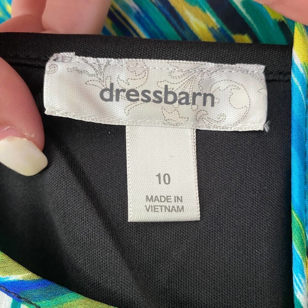 Dress Barn Printed Tank Pencil Skirt Dress Blue, Green, Yellow, Black Size 10 - Picture 7 of 14